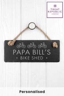 Personalised I Love My Bicycle Slate Hanging Sign by Treat Republic