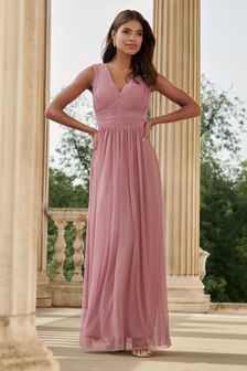 Lipsy Pink Empire Sleeveless Bridesmaid Maxi Dress (Q27765) | £94