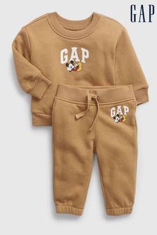 Gap Brown Disney Mickey Mouse Logo Outfit Set (Q30295) | £25