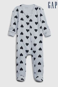 Gap Blue Organic Cotton Printed Pyjama One-Piece (Q30296) | £15