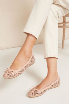 Friends Like These Nude Regular Fit Bow Flat Ballerina Shoes mesh (Q30798) | £22