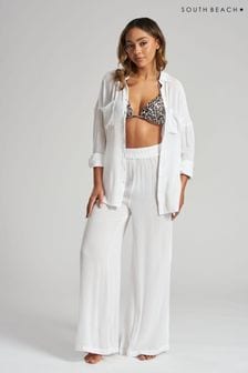 Beach Trousers  Wide Leg Beach Trousers  PrettyLittleThing