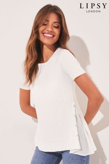 Buy Women's White Short Sleeve Round Neck Tops Online | Next UK