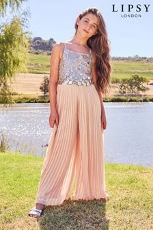 Lipsy Pink Embellished Pleated Occasion Jumpsuit (Q36697) | £54 - £62
