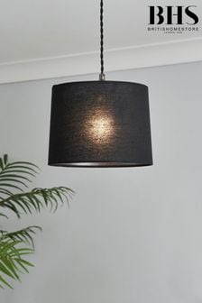BHS Black Mira Linen Shade 25cm Ceiling Light