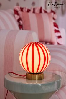 Cath Kidston Red/White Glass Marble Table Lamp