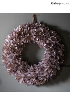 Gallery Home Pink Christmas Cone & Floral Wreath 460x95x460mm