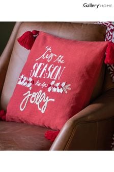 Gallery Home Red Christmas Tis The Season Cushion Cover 45x45cm