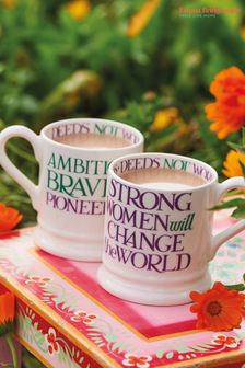 Emma Bridgewater Cream Purple Toast Change Our World 1/2 Pint Mug