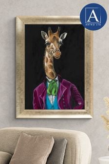 Artko Gold Gerald Giraffe  by Louise Brown Framed Art