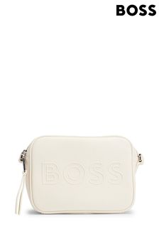 BOSS Grained Faux Leather Crossbody Bag With Outline Logo