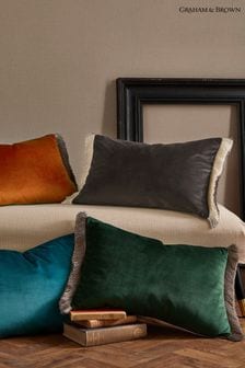 Graham & Brown Brown Fringe Opulence Feather Filled Cushion