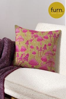 Furn Purple Mushroom Fields Abstract Feather Filled Cushion