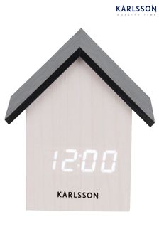 Karlsson White LED House Alarm Clock