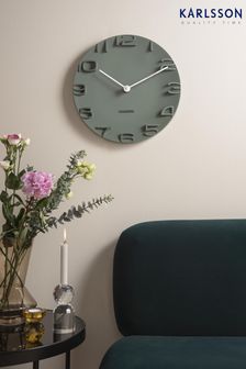 Karlsson Green On The Edge Wall Clock with Chrome Hands