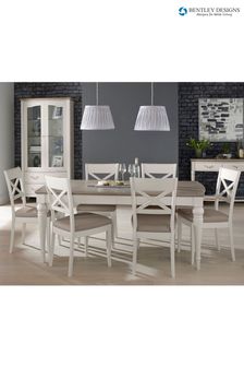 Bentley Designs Washed Grey Montreux 6-8 Seater Dining Table and Chairs Set