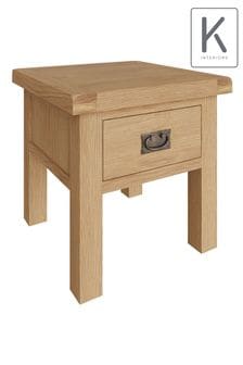K Interiors Oak Canterbury Solid Wood Lamp Table