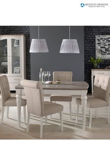 Bentley Designs Washed Grey Montreux Extending 4-6 Seater Dining Table and Chairs Set