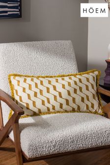 HÖEM Yellow Zabine Geometric Polyester Filled Cushion