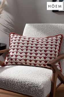 HÖEM Red Avery Geometric  Feather Filled Cushion
