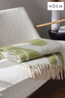 HÖEM Green Meta Jacquard Tasselled Throw