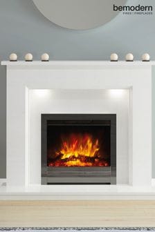 Be Modern White Madalyn Micro Marble Electric Fireplace