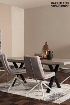 Barker and Stonehouse Grey Kalmer Concrete Look 6-8 Seater Extending Dining Table