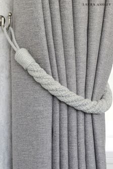 Pale Steel Grey Set of Two Felton Rope Tie Backs