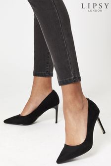 Lipsy Black Extra Wide Fit Comfort Mid Heel Court Shoes (R02150) | £39