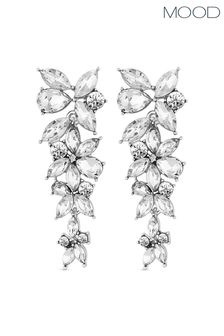 Mood Plated Crystal Flower Chandelier Drop Earring