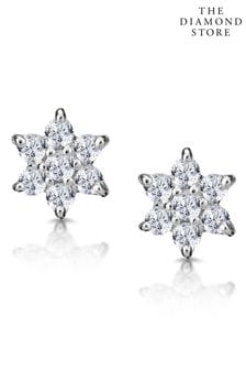 The Diamond Store 0.30ct Star Cluster Earrings in 9K White Gold