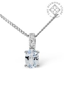 The Diamond Store Blue 0.34CT And Diamond Pendant Necklace in 9K White Gold (R10639) | £149
