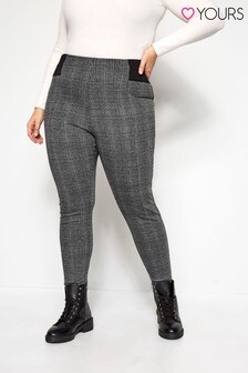 Yours Curve Ponte Roma Check Trousers