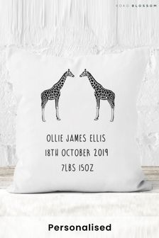 Personalised Giraffes Baby Cushion By Koko Blossom