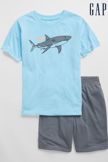 Gap Blue Recycled Shark PJ Set (R29661) | £25