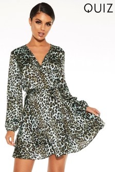 quiz leopard shirt dress