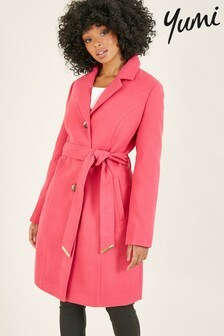 Yumi Wool-Blend Belted Trench Coat