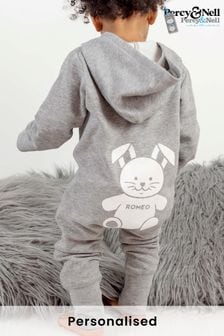 Personalised Organic Cotton Hooded Onesie By Percy & Nell (R54679) | £28