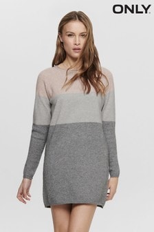 Only Colour Block Knitted Jumper Dress