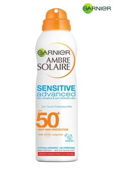 Garnier Ambre Solaire Sensitive Hypoallergenic Dry Mist Sun Cream Spray SPF50+ 200ml (R56774) | £16