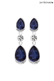 Jon Richard Blue Crystal Pear Drop Earrings