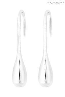 Simply Silver 925 Polished Organic Drop Earrings