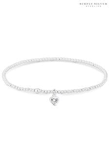 Simply Silver Sterling Silver Heart Stretch Bracelet (R61784) | £26