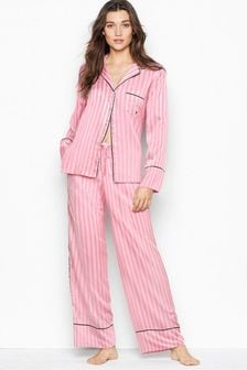 Victoria's Secret Pink Stripe Satin Long Pyjamas (R64209) | £69