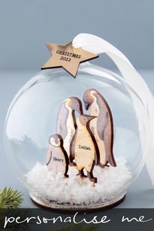 Personalised 3D Wooden Penguin Family Bauble by No Ordinary Gift (R64254) | £28