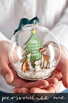 Personalised First Christmas Woodland Animals Bauble by No Ordinary Gift (R64273) | £28