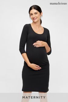 Mamalicious Black 3/4 Sleeve Maternity Dress (R66373) | £18