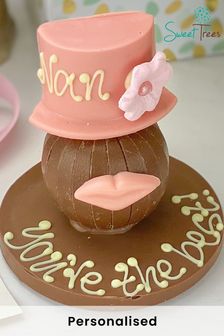 Personalised Terry’s Chocolate Orange with Pink Hat & Lips on a Plaque by Sweet Trees