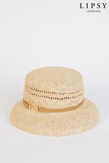 Lipsy Neutral Straw Bucket Hat (R70706) | £20