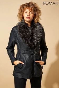 Womens Clothing Coats Short coats Kaos Synthetic Coat in Black 